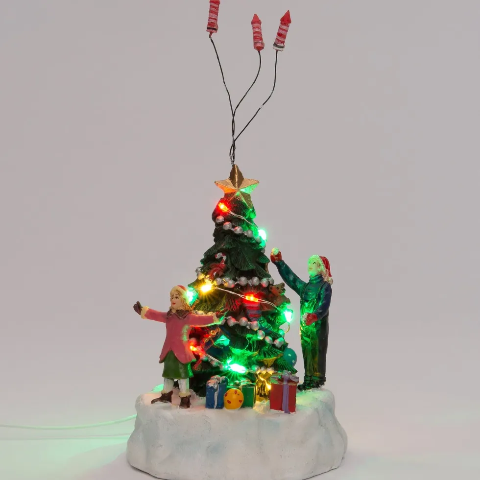 Intratuin kerstdorpminiatuur kerstboom versieren multi 11 x 11 x 18,5 cm
