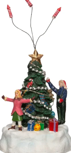 Intratuin kerstdorpminiatuur kerstboom versieren multi 11 x 11 x 18,5 cm