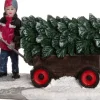 Intratuin kerstdorpminiatuur kerstboom op kar 7,5 x 5 x 5 cm