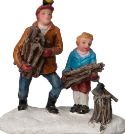 Intratuin kerstdorpminiatuur hout sprokkelen multi 7 x 3,5 x 7,5 cm