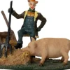 Intratuin kerstdorpminiatuur herder met varken 8,5 x 4,8 x 7,2 cm 3 stuks