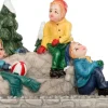 Intratuin kerstdorpminiatuur spelende kinderen 11 x 5 x 5,5 cm