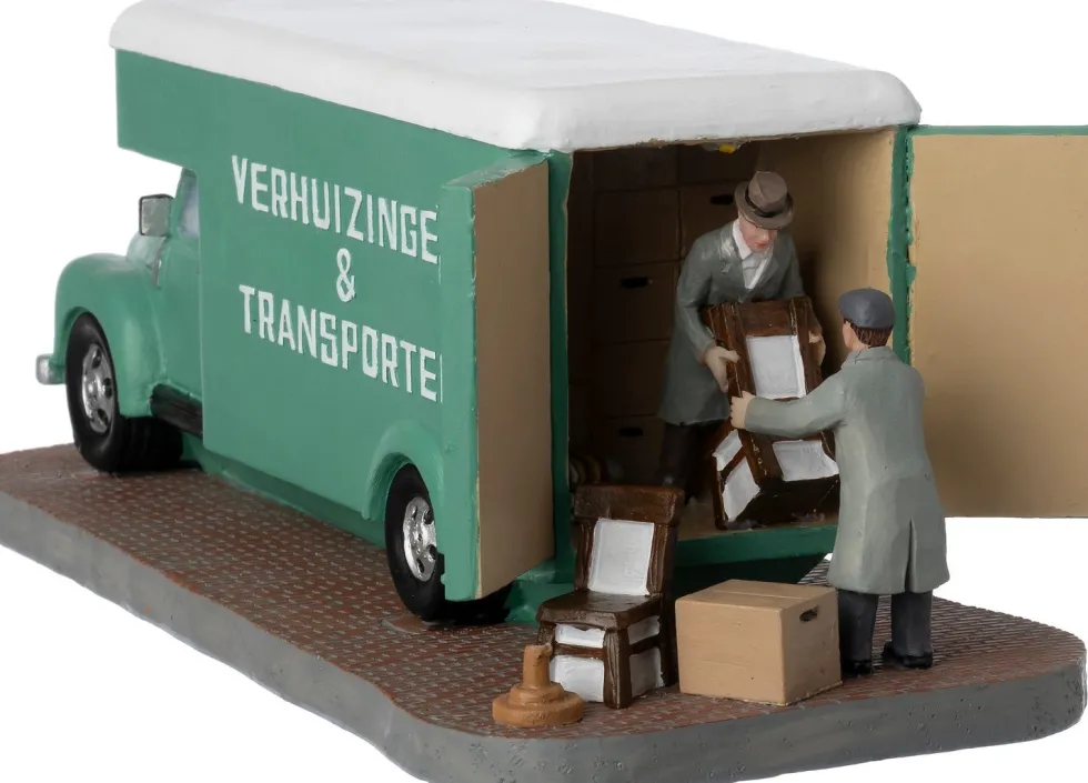Intratuin kerstdorpminiatuur verhuiswagen 26,5 x 12 x 10 cm