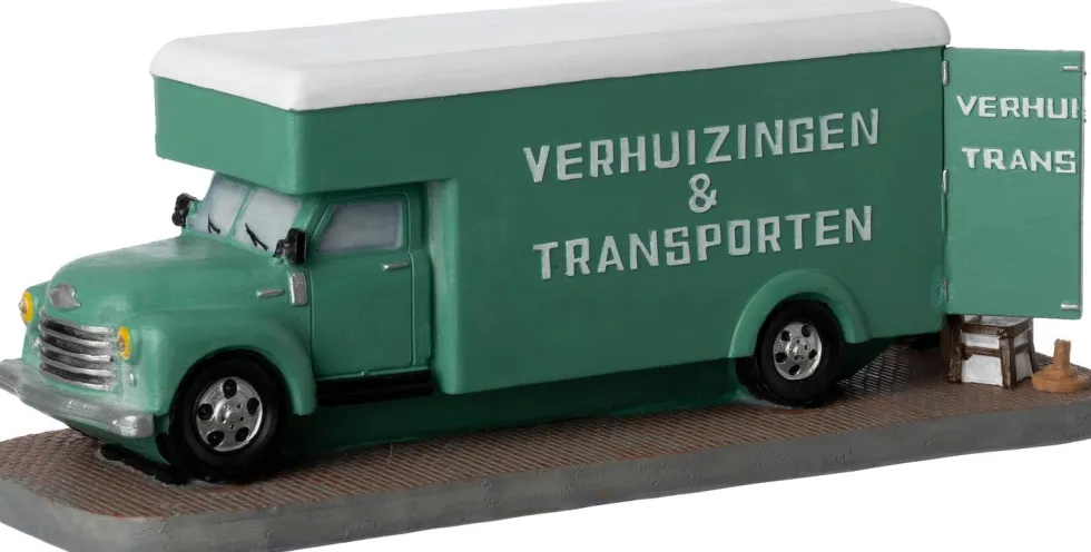 Intratuin kerstdorpminiatuur verhuiswagen 26,5 x 12 x 10 cm