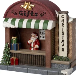 Intratuin kerstdorpminiatuur geschenkkraam 11,3 x 6,8 x 14,3 cm