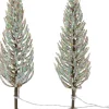 Intratuin kerstdorpminiatuur bomen glitters 24 lampjes warm wit 4,5 x 4,5 x 16 cm 2 stuks