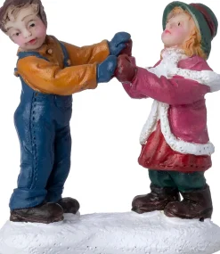 Intratuin kerstdorpminiatuur spelende kinderen 4,8 x 2,2 x 5,8 cm