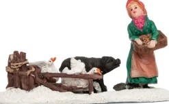Intratuin kerstdorpminiatuur ganzenvrouwtje 10,5 x 4,5 x 6 cm
