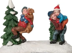 Intratuin kerstdorpminiatuur kind met hond multi 10 x 4,5 x 7 cm