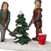Intratuin kerstdorpminiatuur kerstboom uitgraven multi 10,5 x 6 x 7,5 cm