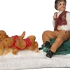 Intratuin kerstdorpminiatuur man op slee multi 15 x 5,5 x 6,5 cm