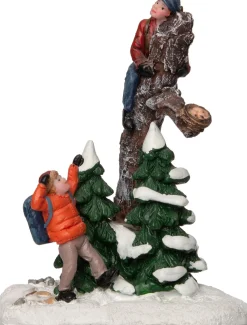 Intratuin kerstdorpminiatuur boom klimmen multi 8,5 x 5 x 10,8 cm