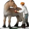 Intratuin kerstdorpminiatuur paard met stalknecht 7,3 x 5 x 7,5 cm