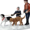 Intratuin kerstdorpminiatuur honden uitlaten 10 x 6,7 x 7,2 cm