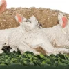 Intratuin kerstdorpminiatuur schaap met lammetjes 6,6 x 5 x 3,2 cm