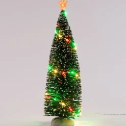 Intratuin kerstdorpminiatuur kerstboom lampjes multi D 10 H 30 cm