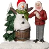 Intratuin kerstdorpminiatuur man met sneeuwpop multi 4,5 x 4,3 x 7,2 cm