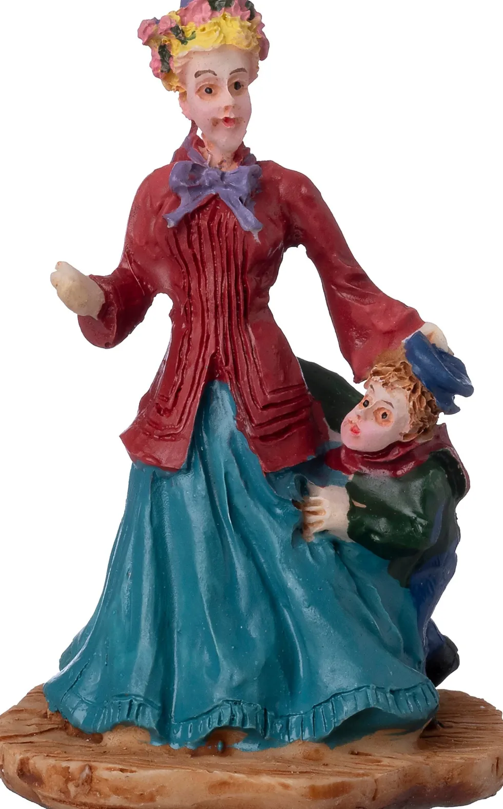 Intratuin kerstdorpminiatuur moeder met kind 4,5 x 3,7 x 6,7 cm