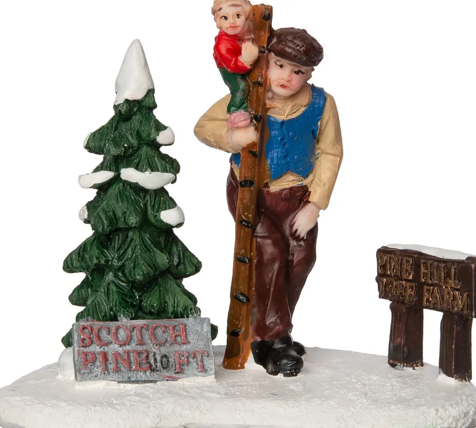 Intratuin kerstdorpminiatuur pine hill tree farm multi 9 x 5,8 x 7,5 cm