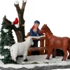 Intratuin kerstdorpminiatuur boer met dieren 9,5 x 7 x 8 cm