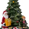 Intratuin kerstdorpminiatuur Durbuy kerstboom met kerstman 8 x 6 x 11 cm