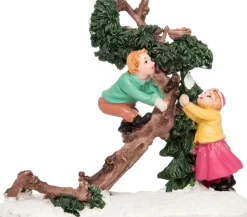 Intratuin kerstdorpminiatuur klimmende kinderen 9,5 x 5 x 8 cm