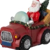 Intratuin kerstdorpminiatuur kerstman in auto 6 x 3,2 x 4,2 cm