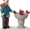 Intratuin kerstdorpminiatuur jongen met vogels 5,5 x 3 x 6,4 cm