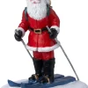 Intratuin kerstdorpminiatuur kerstman op skies 5,4 x 4,3 x 6,3 cm