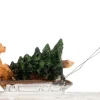 Intratuin kerstdorpminiatuur kind met boom en hond 11,5 x 2,5 x 5,5 cm