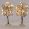 Intratuin kerstdorpminiatuur bomen 24 lampjes warm wit 7 x 7 x 14 cm 2 stuks