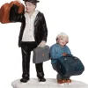 Intratuin kerstdorpminiatuur man en kind met koffers 6 x 3,5 x 7,5 cm