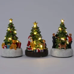 Intratuin kerstdorpminiatuur Durbuy kerstboom met hondje 8 x 6 x 11 cm