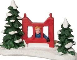 Intratuin kerstdorpminiatuur kind achter hek multi 10 x 5,5 x 7 cm