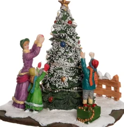 Intratuin kerstdorpminiatuur kerstboom versieren 12 x 10 x 11 cm