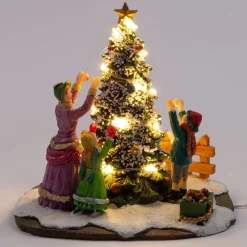 Intratuin kerstdorpminiatuur kerstboom versieren 12 x 10 x 11 cm