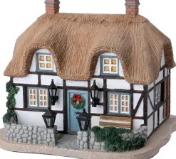 Intratuin kerstdorpminiatuur Tinselbury pine cottage 19 x 17 x 16,5 cm