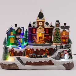 Intratuin kerstdorpminiatuur treinstation 35,5 x 20,5 x 27 cm