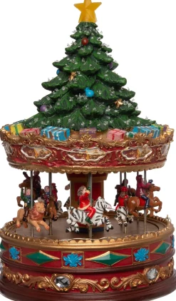 Intratuin kerstdorpminiatuur carrousel 22 x 22 x 35 cm