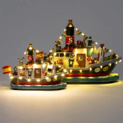 Intratuin kerstdorpminiatuur pakjesboot groot 33,5 x 14 x 22 cm
