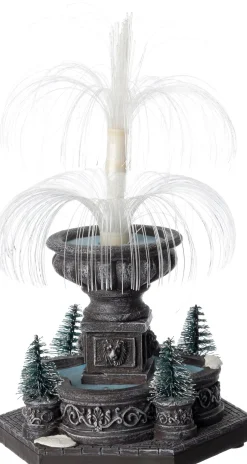 Intratuin kerstdorpminiatuur fontein 10,8 x 12,3 x 21,5 cm
