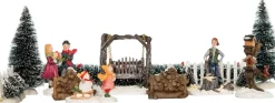 Intratuin kerstdorpminiatuur kersttafereel 27,5 x 8 x 38 cm 12-delig