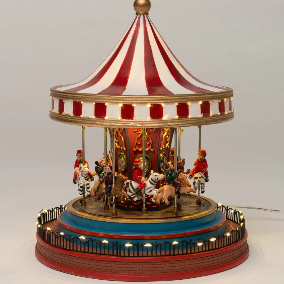 Intratuin kerstdorpminiatuur draaimolen 22,5 x 22,5 x 26,5 cm