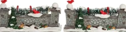 Intratuin kerstdorpminiatuur muurtje 9,5 x 3,2 x 4,5 cm 2 stuks