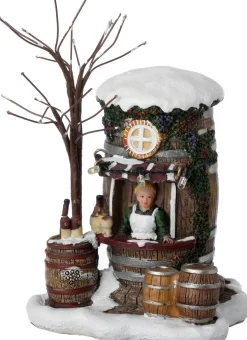 Intratuin kerstdorpminiatuur drank kraam 9,5 x 9 x 13 cm