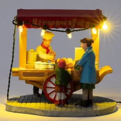 Intratuin kerstdorpminiatuur De Brink stroopwafelkraam 10,5 x 8 x 9,5 cm