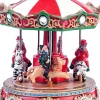 Intratuin kerstdorpminiatuur carousel met LED verlichting H 15 cm