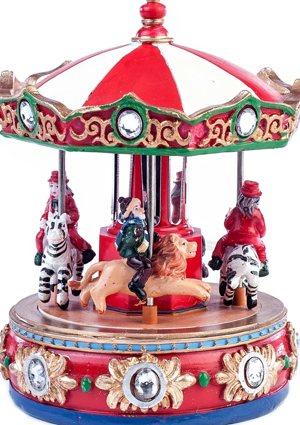 Intratuin kerstdorpminiatuur carousel met LED verlichting H 15 cm
