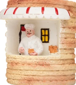 Intratuin kerstdorpminiatuur stroopwafel kraam 6,5 x 7 x 7 cm
