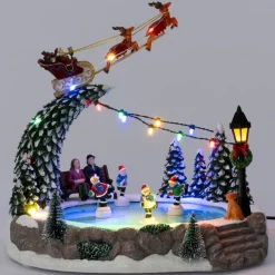 Intratuin kerstdorp schaatsbaan met slee 26,3 x 20,3 x 25,8 cm